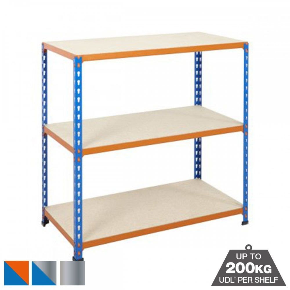 Industrial 200kg Boltless Chipboard Shelving 3 Level