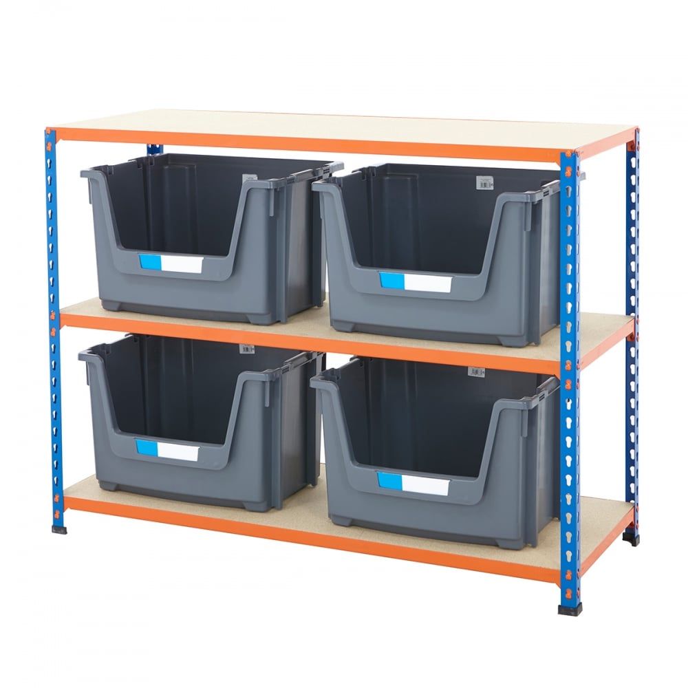 Industrial 340kg Large Plastic Storage Bin Shelving