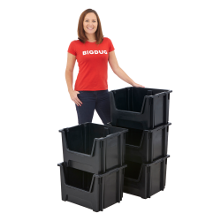 5 X Black Recycled Large Stacking Pick Bins