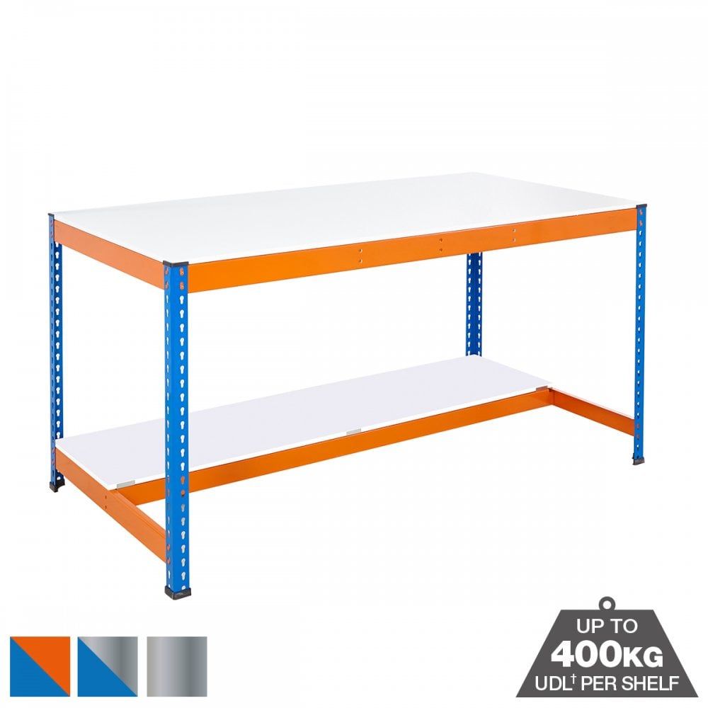 Heavy Duty 400kg Melamine workbench Half Depth Lower Shelf