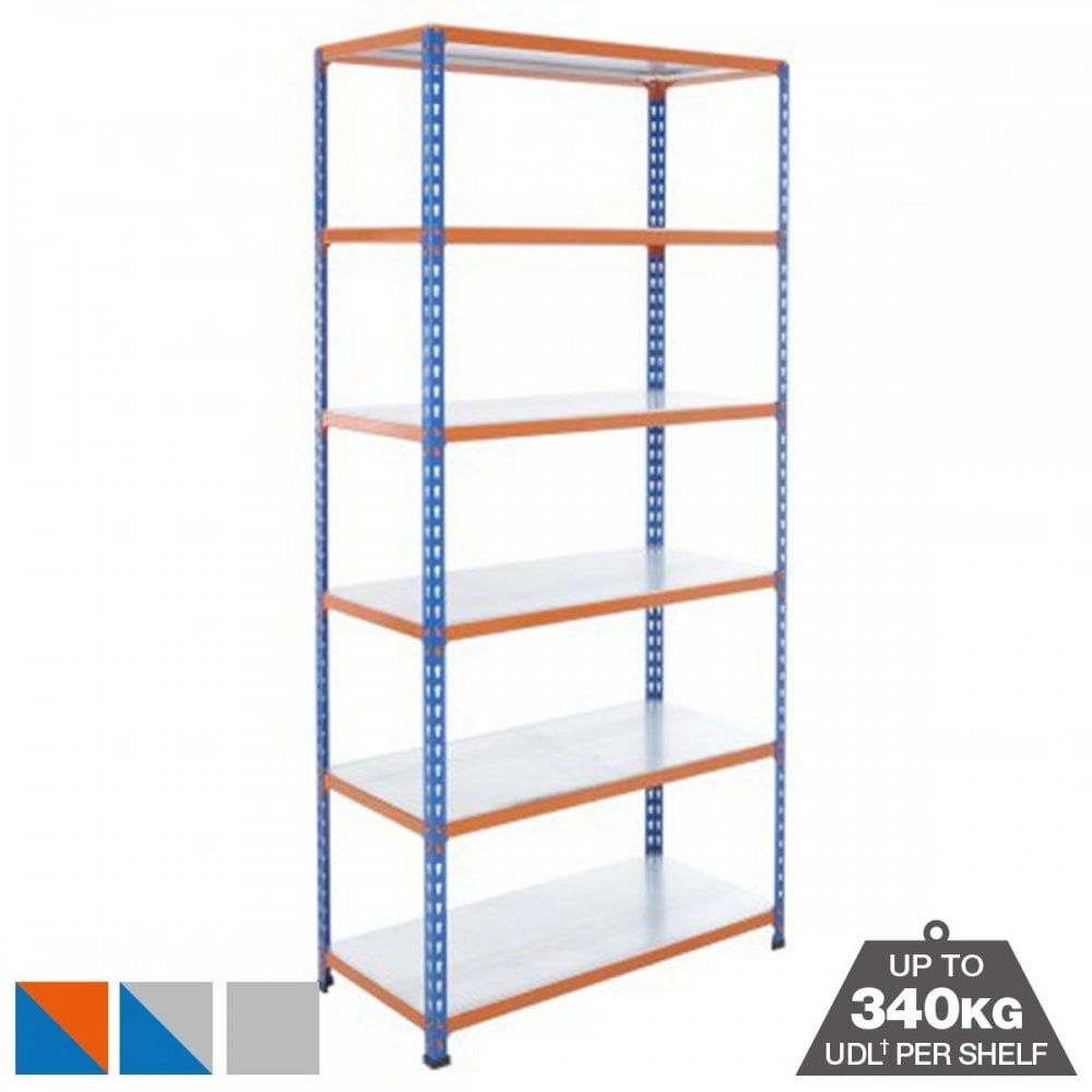 Industrial 340kg Boltless Galvanised Steel Shelving 1980mm High ...