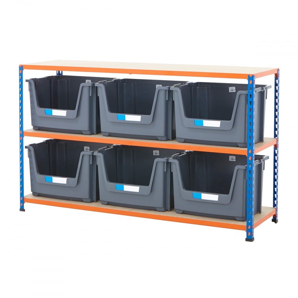 Industrial 340kg Large Plastic Storage Bin Shelving