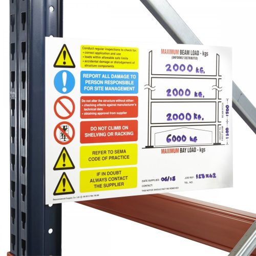 Pallet Racking Load Chart