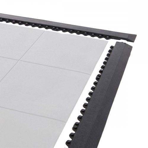 Interlocking Rubber Anti-fatigue Floor Tile Edging Strips | 16h x 1000w x 100d mm