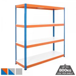 Heavy Duty 800kg Boltless Melamine Shelving 4 Level