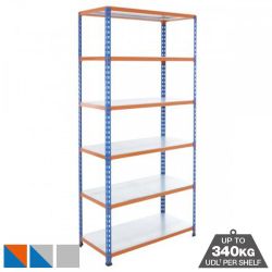 Industrial 340kg Boltless Galvanised Steel Shelving 1980mm High