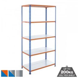 Industrial 200kg Boltless Galvanised Steel Shelving 5 Level