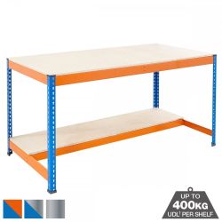 Heavy Duty 400kg Chipboard Workbench Half Depth Lower Shelf