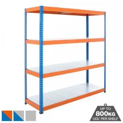 Heavy Duty 800kg Boltless Galvanised Steel Shelving 4 Level