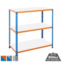 Industrial 200kg Boltless Melamine Shelving 3 Level