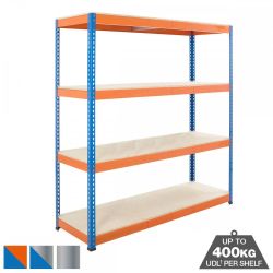 Heavy Duty 400kg Boltless Chipboard Shelving 4 Level