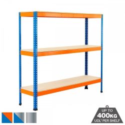 Heavy Duty 400kg Boltless Chipboard Shelving 3 Level