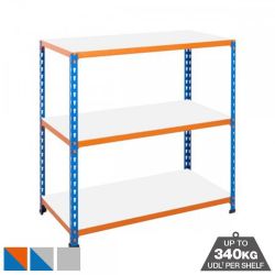 Industrial 340kg Boltless Melamine Shelving 3 Level