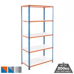 Industrial 200kg Boltless Melamine Shelving 5 Level