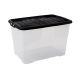 Strata Clear Plastic Storage Boxes with Black Lids