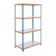 Industrial 200kg Boltless Galvanised Steel Shelving 4 Level