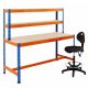 Heavy Duty 400kg Chipboard T-Bar Workstations